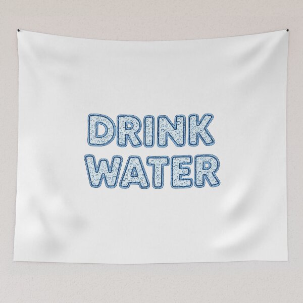 Item preview, Drink water sign – Minimal Clean Liquid Lettering art on the white designed and sold by stereonut.