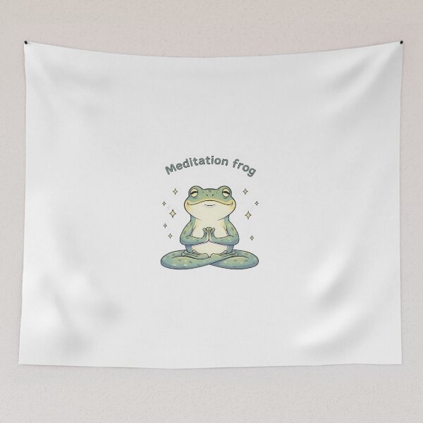 Item preview, frog doing everyday things: peaceful meditation pose designed and sold by BorenStore.