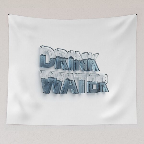 Item preview, Drink water – Serene Textured 3d Typography artwork designed and sold by stereonut.