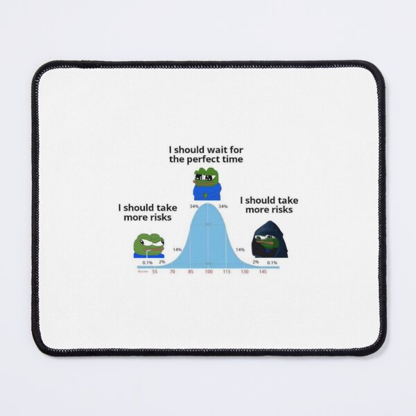 Item preview, Risky Pepe Bell Curve Meme designed and sold by ReelBluff.
