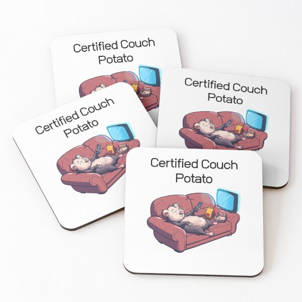 Item preview, Certified Couch Potato - Funny Lazy Possum Watching TV designed and sold by TobiasLogic.