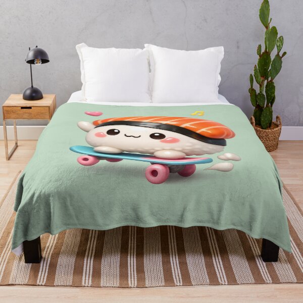 Item preview, Cute Sushi Skateboarder | Kawaii Fun Salmon Nigiri Sushi Skater designed and sold by Moons Studio.