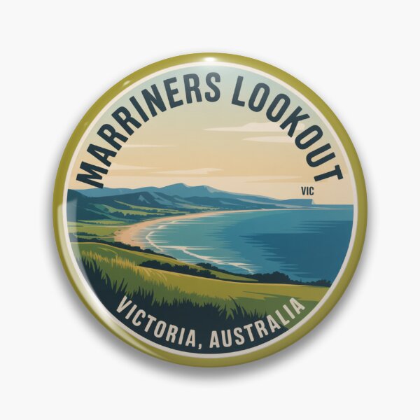 Item preview, Marriners Lookout, VIC – Vintage Australian Travel Badge Sticker designed and sold by Random Designs.