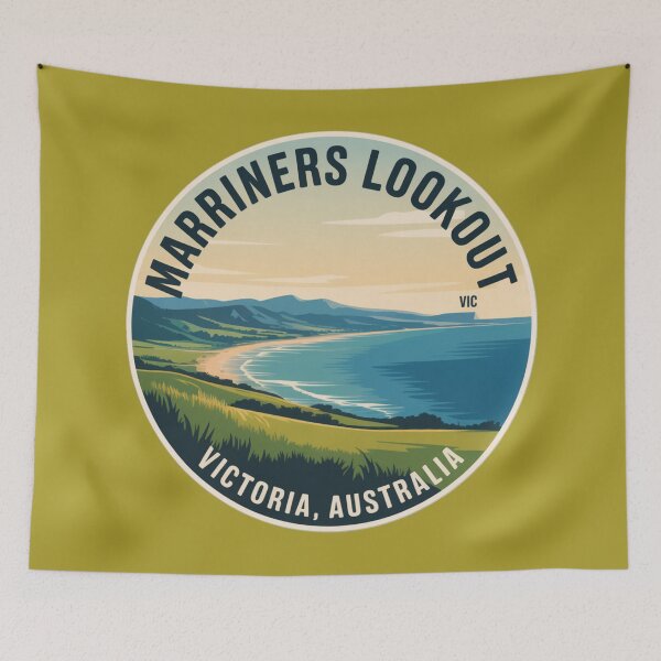 Item preview, Marriners Lookout, VIC – Vintage Australian Travel Badge Sticker designed and sold by Random Designs.