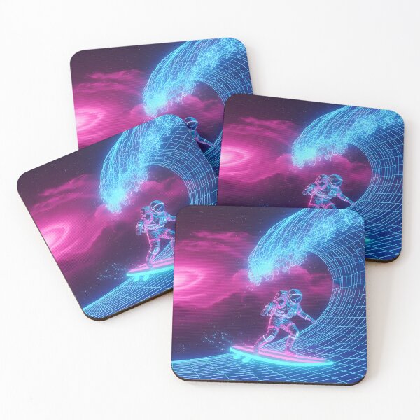 Item preview, Cosmic Wave Rider - Astronaut Synthwave Surfer designed and sold by powersunlight.