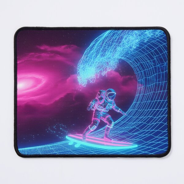 Item preview, Cosmic Wave Rider - Astronaut Synthwave Surfer designed and sold by powersunlight.