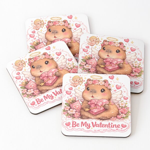 Item preview, Capybara Cupid with Chocolates and Love designed and sold by Inkoro.