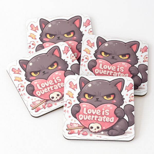 Item preview, Love Is Overtated Black Cat designed and sold by Inkoro.