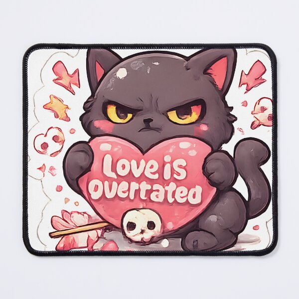 Item preview, Love Is Overtated Black Cat designed and sold by Inkoro.