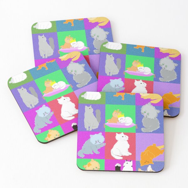 Item preview, Boxes of Cats – Colorful Whimsical Cat Illustration Grid designed and sold by MidModMagic.
