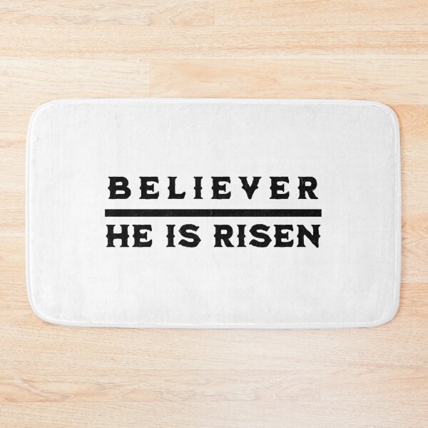 Item preview, Believer - He Is Risen - Easter Christian T-Shirt + other products - White Text Edition designed and sold by RMD-Design.