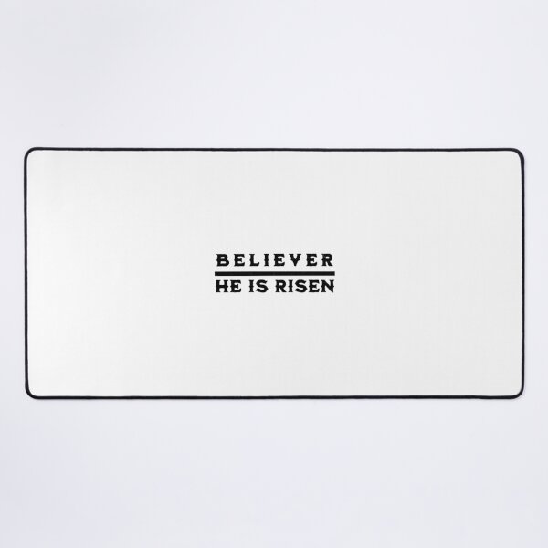 Item preview, Believer - He Is Risen - Easter Christian T-Shirt + other products - White Text Edition designed and sold by RMD-Design.