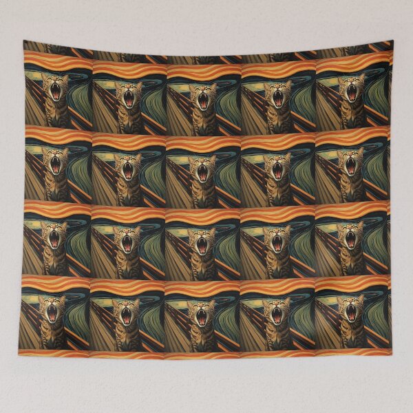 Item preview, Un chat inspiré par le tableau de Munch « Le Cri ».  designed and sold by Natalia-Vlad.