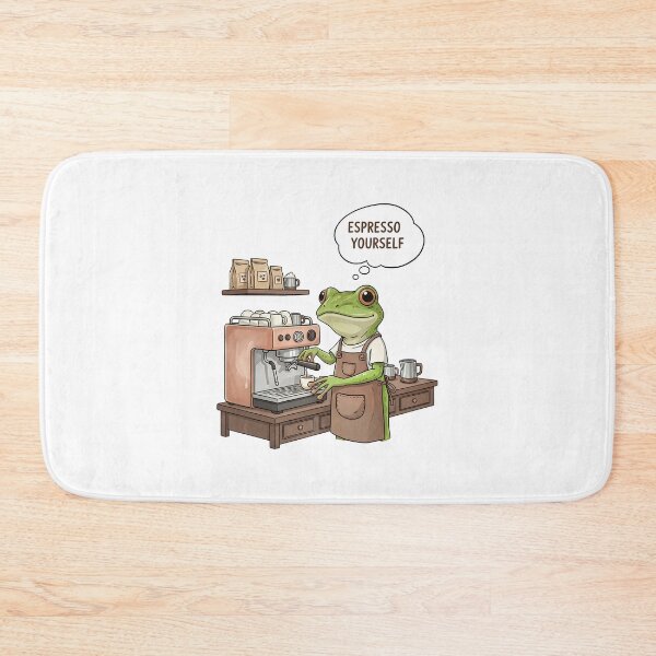 Item preview, Whimsical Frog Barista Espresso Yourself Coffee Collection designed and sold by Silent Watch Threads..