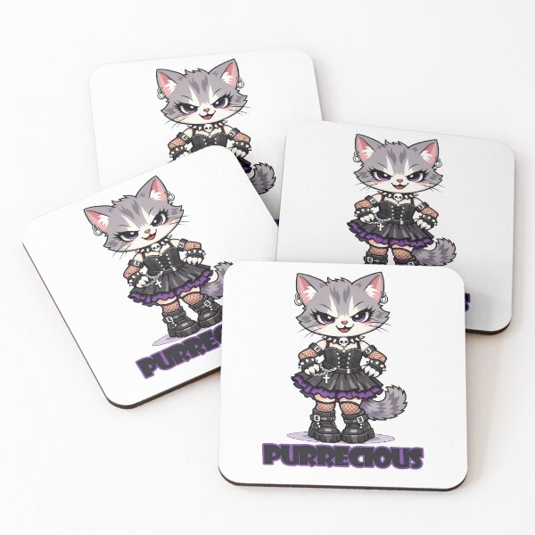 Item preview, Precious gothic punk cat girl with skull necklace. designed and sold by RhinoWorkshop.