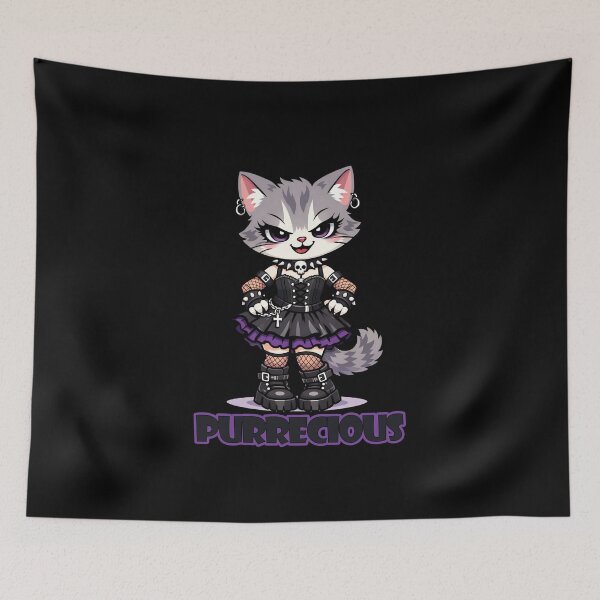 Item preview, Precious gothic punk cat girl with skull necklace. designed and sold by RhinoWorkshop.