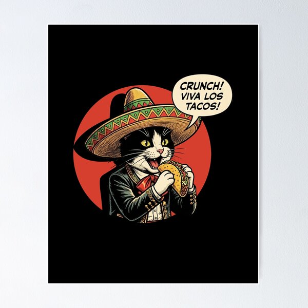 Item preview, Tuxedo Cat Loves Tacos - Cinco De Mayo designed and sold by Luan Huynh.