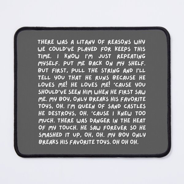 Item preview, My Boy Only Breaks His Favorite Toys Lyrics - Taylor Swift designed and sold by whygracie.