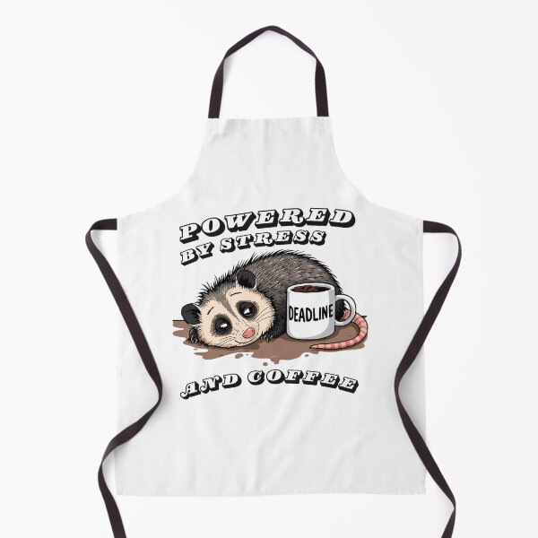 Item preview, Powered By Stress And Coffee - Funny Opossum Work Humor designed and sold by TobiasLogic.