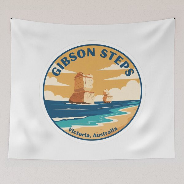 Item preview, Gibson Steps, VIC – Vintage Australian Travel Badge Sticker designed and sold by Random Designs.