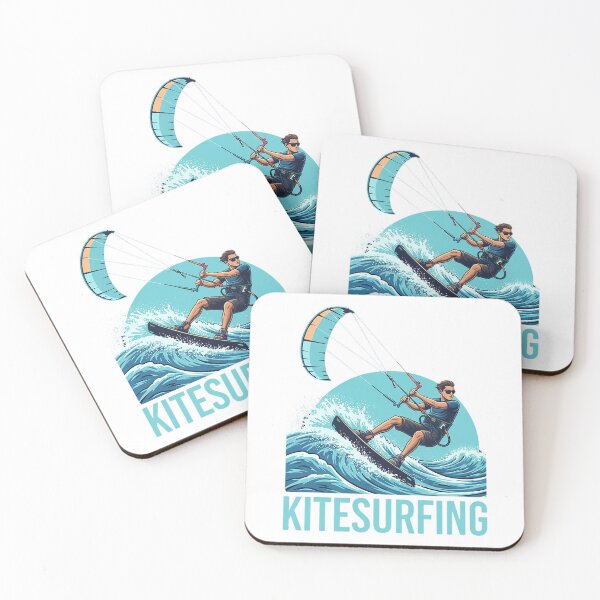 Item preview, Energetic Kitesurfer Catching Waves on the Coast designed and sold by newvisionart191.