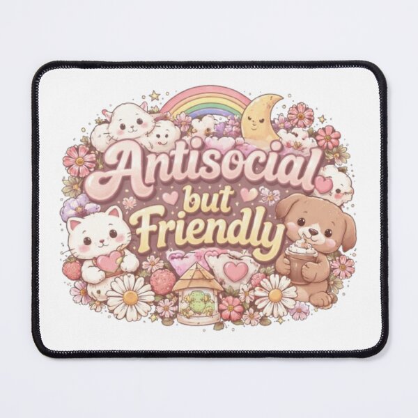 Item preview, Antisocial But Friendly Cute Kawaii Animals Pastel Aesthetic Design designed and sold by Sanika arts .