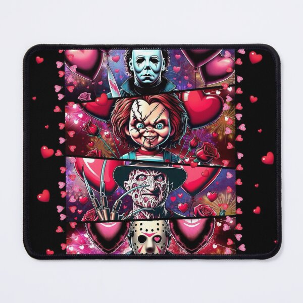 Item preview, Michael, Chucky, Freddy & Jason sending love; designed and sold by Killa Kays Retro Rewind.