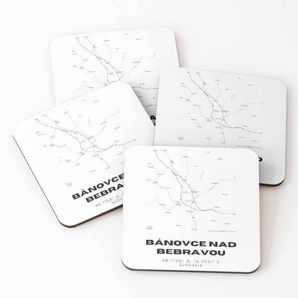 Item preview, Bánovce nad Bebravou City Map Print – Minimalist Map of Bánovce nad Bebravou designed and sold by RM-Journey.