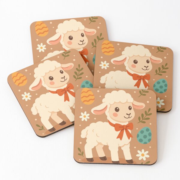 Item preview, Easter Lamb with Flowers and Eggs designed and sold by Ghost on Toast.