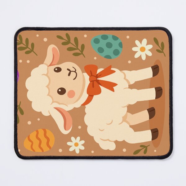 Item preview, Easter Lamb with Flowers and Eggs designed and sold by Ghost on Toast.