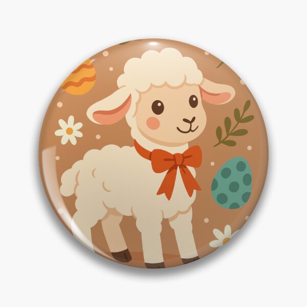Item preview, Easter Lamb with Flowers and Eggs designed and sold by Ghost on Toast.