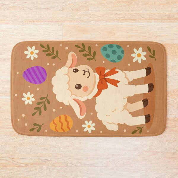 Item preview, Easter Lamb with Flowers and Eggs designed and sold by Ghost on Toast.