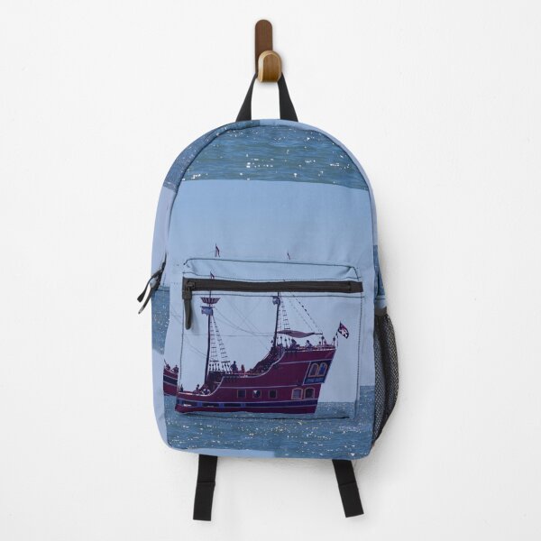 Item preview, Red Pirate Ship on the Ocean designed and sold by Zina Stromberg.