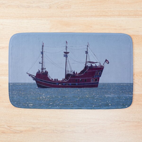 Item preview, Red Pirate Ship on the Ocean designed and sold by Zina Stromberg.