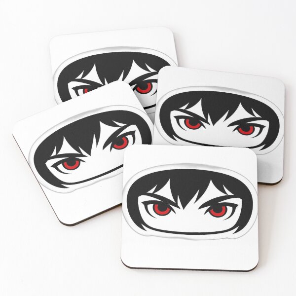 Item preview, Dark Minimal Anime Eyes Sticker – Intense Crimson Gaze, Vector Style, Original Design designed and sold by AD-NOVA!!!.