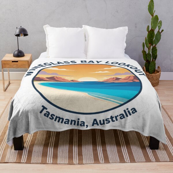 Item preview, Wineglass Bay Lookout, TAS – Vintage Australian Travel Badge Sticker designed and sold by Random Designs.