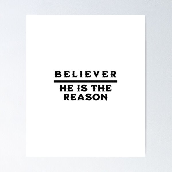 Item preview, Believer - He Is The Reason - Easter Christian T-Shirt + other products - White Text Edition designed and sold by RMD-Design.