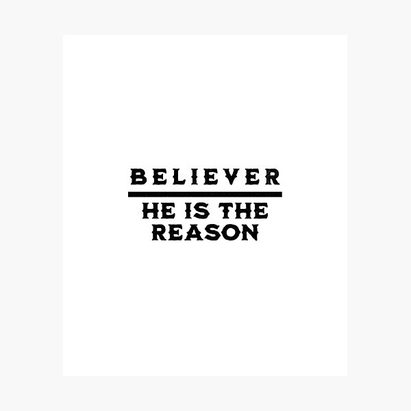 Item preview, Believer - He Is The Reason - Easter Christian T-Shirt + other products - White Text Edition designed and sold by RMD-Design.