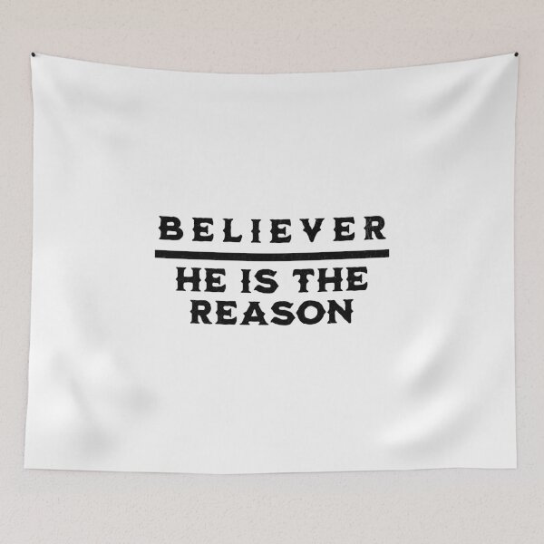 Item preview, Believer - He Is The Reason - Easter Christian T-Shirt + other products - White Text Edition designed and sold by RMD-Design.