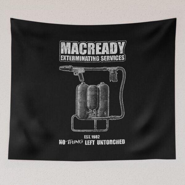 Item preview, The Thing Macready Flamethrower Exterminating Distressed designed and sold by Power Up Prints.