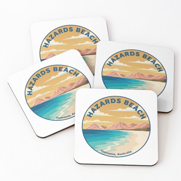 Item preview, Hazards Beach, TAS – Vintage Australian Travel Badge Sticker designed and sold by Random Designs.