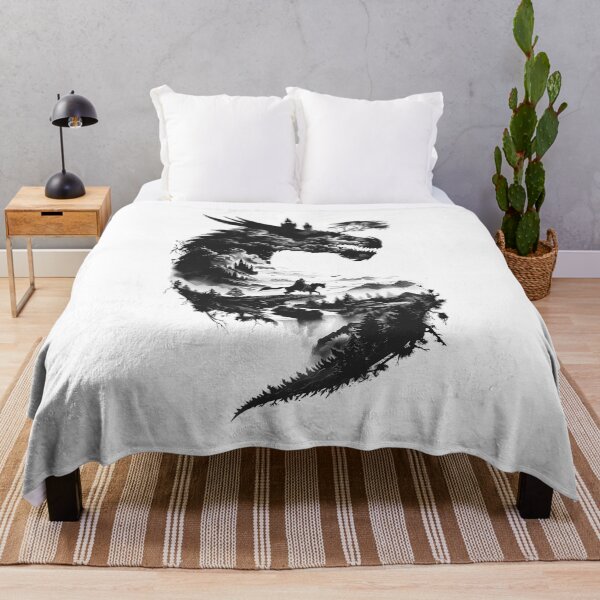 Item preview, Dragon Silhouette | Dragon Silhouette with Warrior and Castle designed and sold by Moonvale Studio.