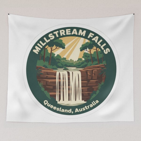 Item preview, Millstream Falls Lookout, QLD – Vintage Australian Travel Badge Sticker designed and sold by Random Designs.