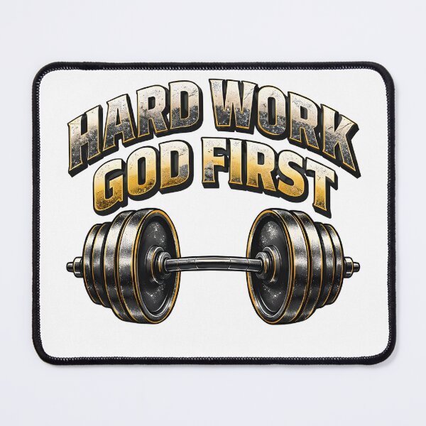 Item preview, Hard Work God First - Gym design designed and sold by Classiccustoms.