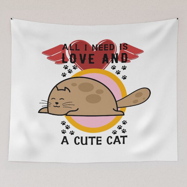 Item preview, ALLI NEED IS LOVE AND... -a cute cat- designed and sold by LOVEARTDESIGN.