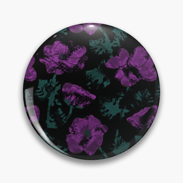 Item preview, Purple flowers on black background  designed and sold by fuzzyfox.