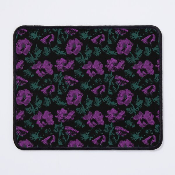 Item preview, Purple flowers on black background  designed and sold by fuzzyfox.