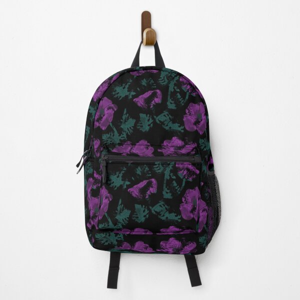 Item preview, Purple flowers on black background  designed and sold by fuzzyfox.
