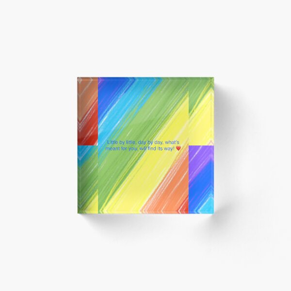 Item preview, Little by little.. quote with rainbow background - hand created. designed and sold by MishaArtsCA.