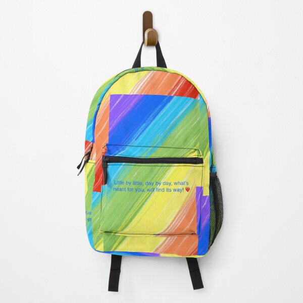 Item preview, Little by little.. quote with rainbow background - hand created. designed and sold by MishaArtsCA.